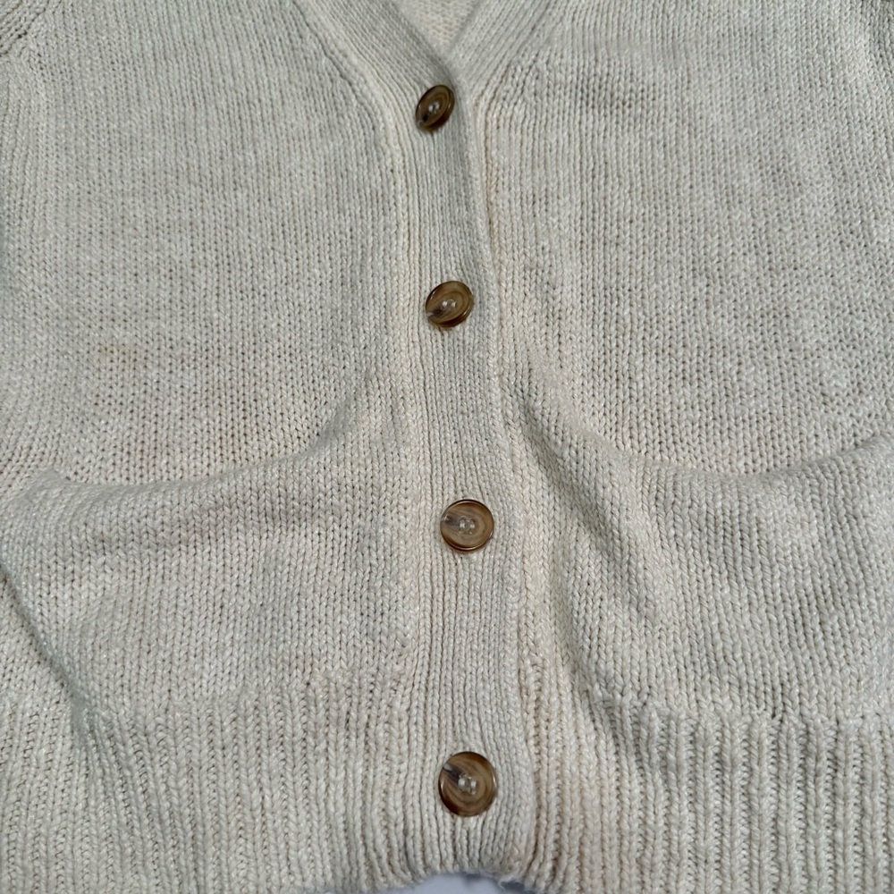 Jenni Kayne Cotton Linen Stanford Cardigan Small Cream Beige EUC - Picture 5 of 6